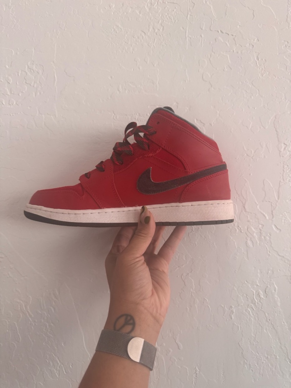 Nike Red and Black High-Top Sneakers